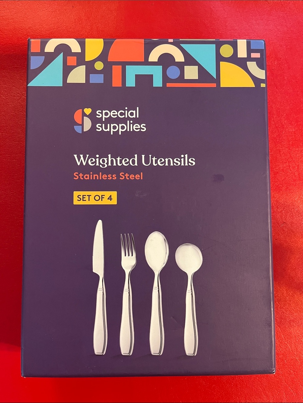 Special Supplies Stainless Steel Weighted Flatware for Parkinson' Patients set 4